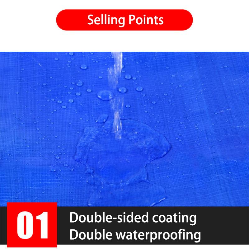 Thickened Wear-resistant Sunshade Tarpaulin Outdoor Blue Orange Plastic PE Shade Sails Suitable for Picnic, Cushion, Rest