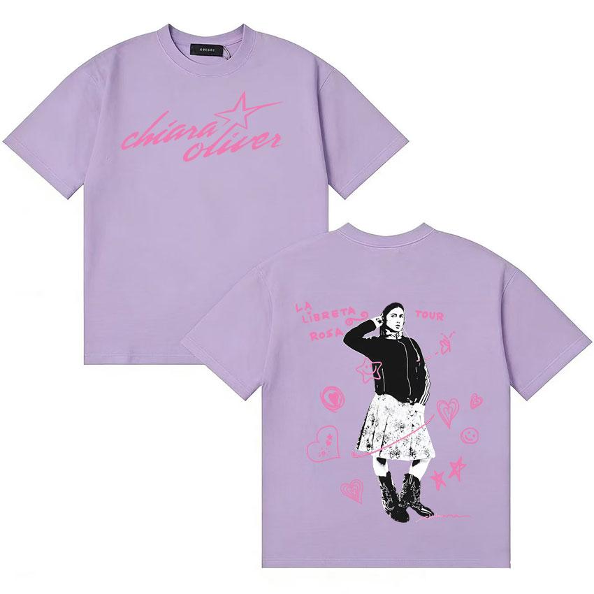 Singer Chiara Oliver Harajuku Graphics T Shirts Unisexs Womens Tshirt Hip Hop Casual High Quality Cotton Oversized T Shirts Unisex