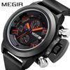 Multi-Functional Men'S Watch, Sports Silicone Band Waterproof Calendar Quartz Watch 2002