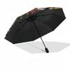 Owl, FloralThemed Automatic Opening and Closing Umbrella - 8 Ribs, Suitable for Leisure and Going Out, Outdoor Accessory, Gothic Style, Fash