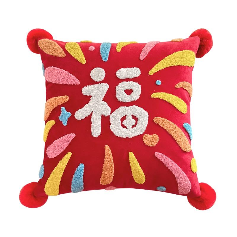 Embroidery Velvet Cushion Cover Luxury European Pillow Cover Gold PillowCase Geometry Home Decorative Sofa Throw Pillow