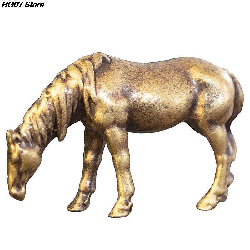 Statuette in ottone massiccio con coda lunga, miniature, ornamenti Feng Shui, animali dello zodiaco in rame, mini decorazioni da tavolo, artigianato