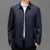 New Mulberry Silk Jacket Men's Spring and Autumn Buttoned Top Dad Jacket Middle-aged Men's Business Casual Jacket