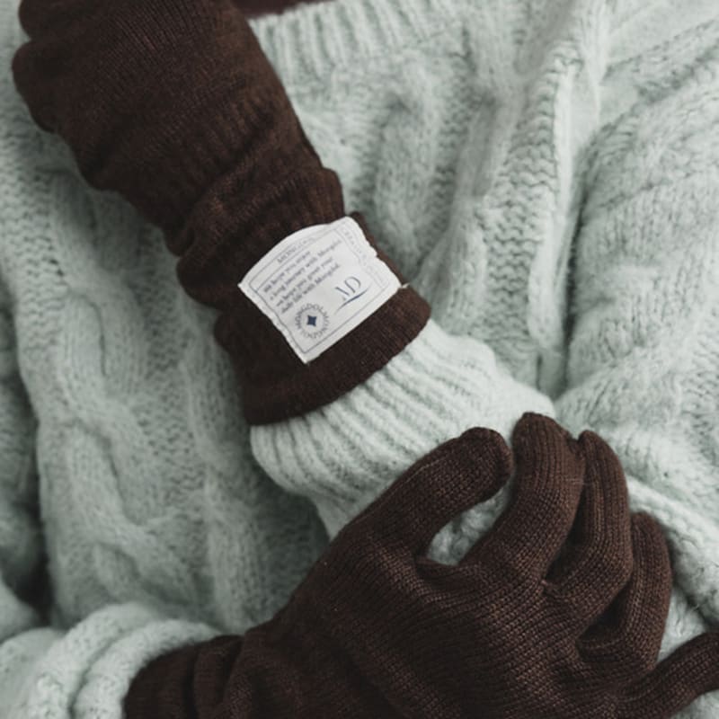 

MONGDOL [3 цвета] Шерстяные вязаные перчатки с отверстием для пальца MDAC037 GRAY_F