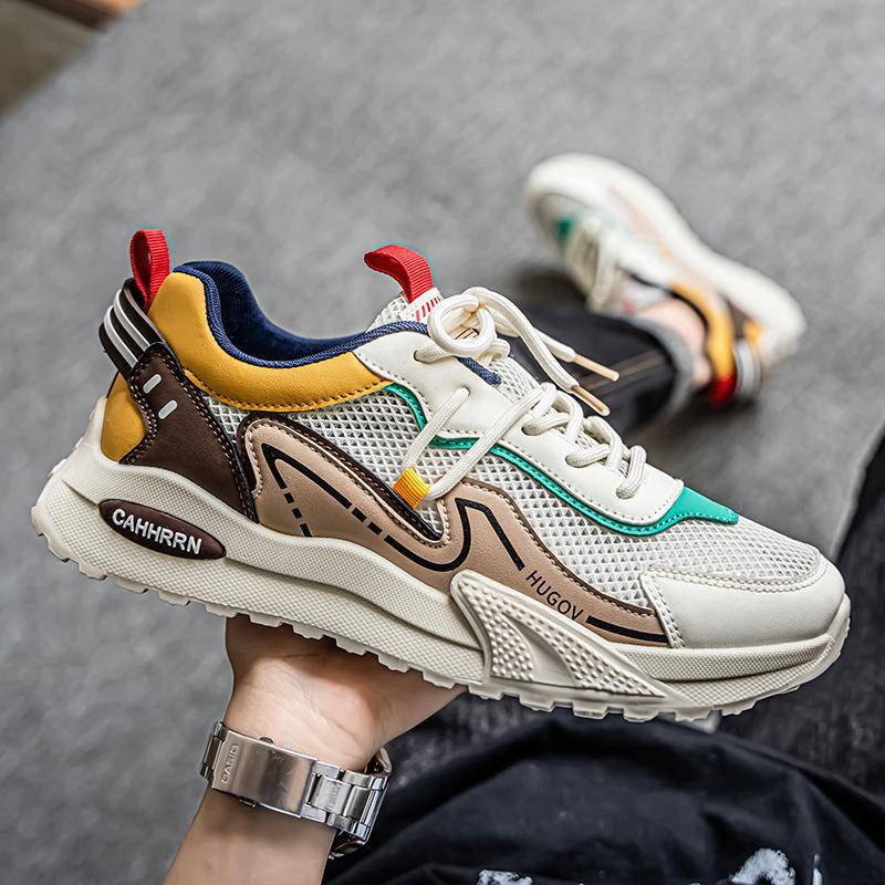 Fashion Men's Sneakers Summer Fashion Breathable Mesh Shoe Outdoor Running Casual Shoes for Men Comfortable Shock-absorbing Sports Shoes