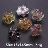 6pcs Mixed Plant Accessories Flower Beads For Jewelry Making Supplies Glass Materials Handmade Bracelets Anklets Girl Loose Bead