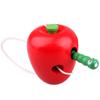 Kids' Wooden Fruit Lacing Toy for Hand-Eye Coordination: Worm & Fruit Set