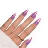 Hochwertige tragbare künstliche Nägel im Mandel-Nude-French-Stil – mittellange und lange Nagelspitzen