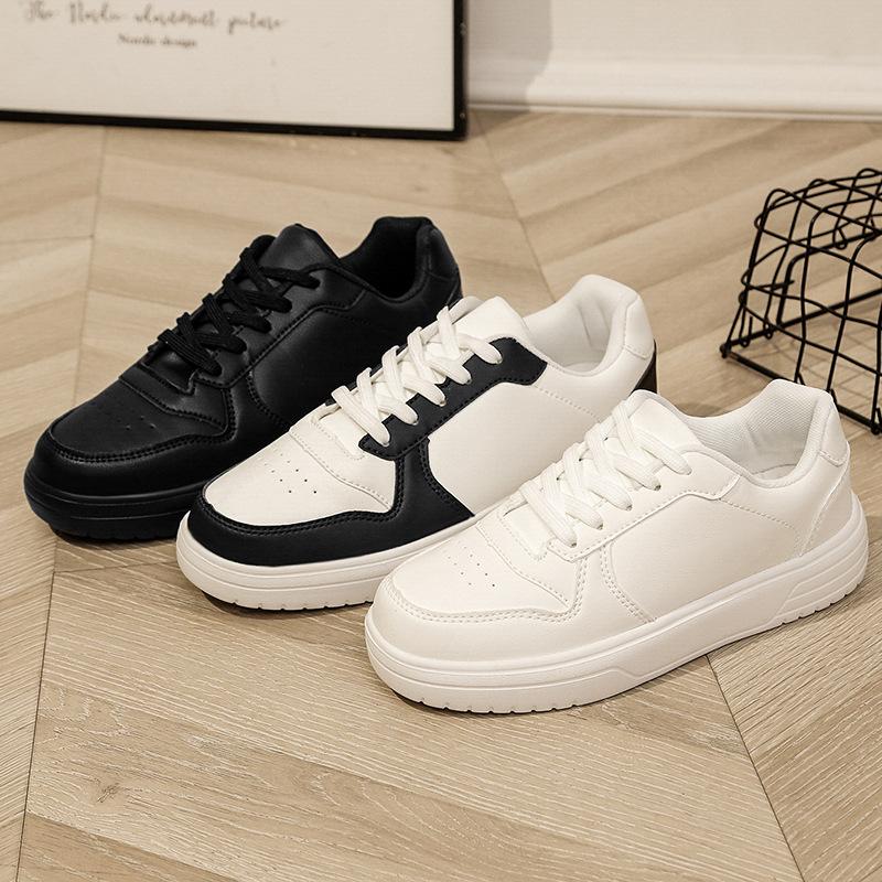 Board shoes men's spring leather surface breathable sports and leisure men's shoes youth trend versatile thick sole small white tide brand light