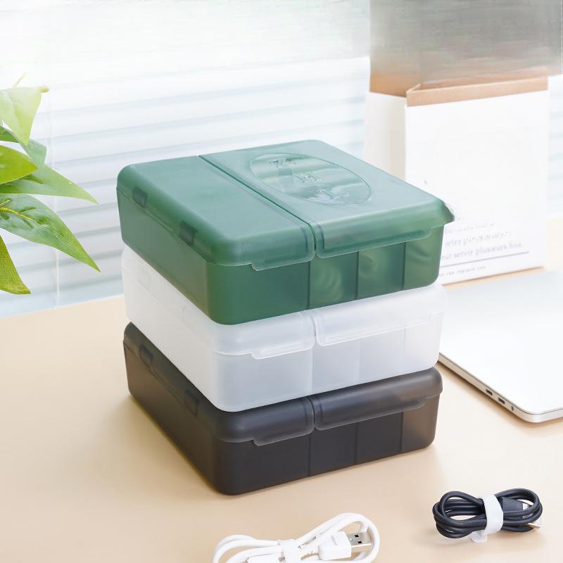 Multi-function Desktop Layer Data Cable Storage Box Phone Charger Charging Cable Finishing Box Wire Cable Organizer