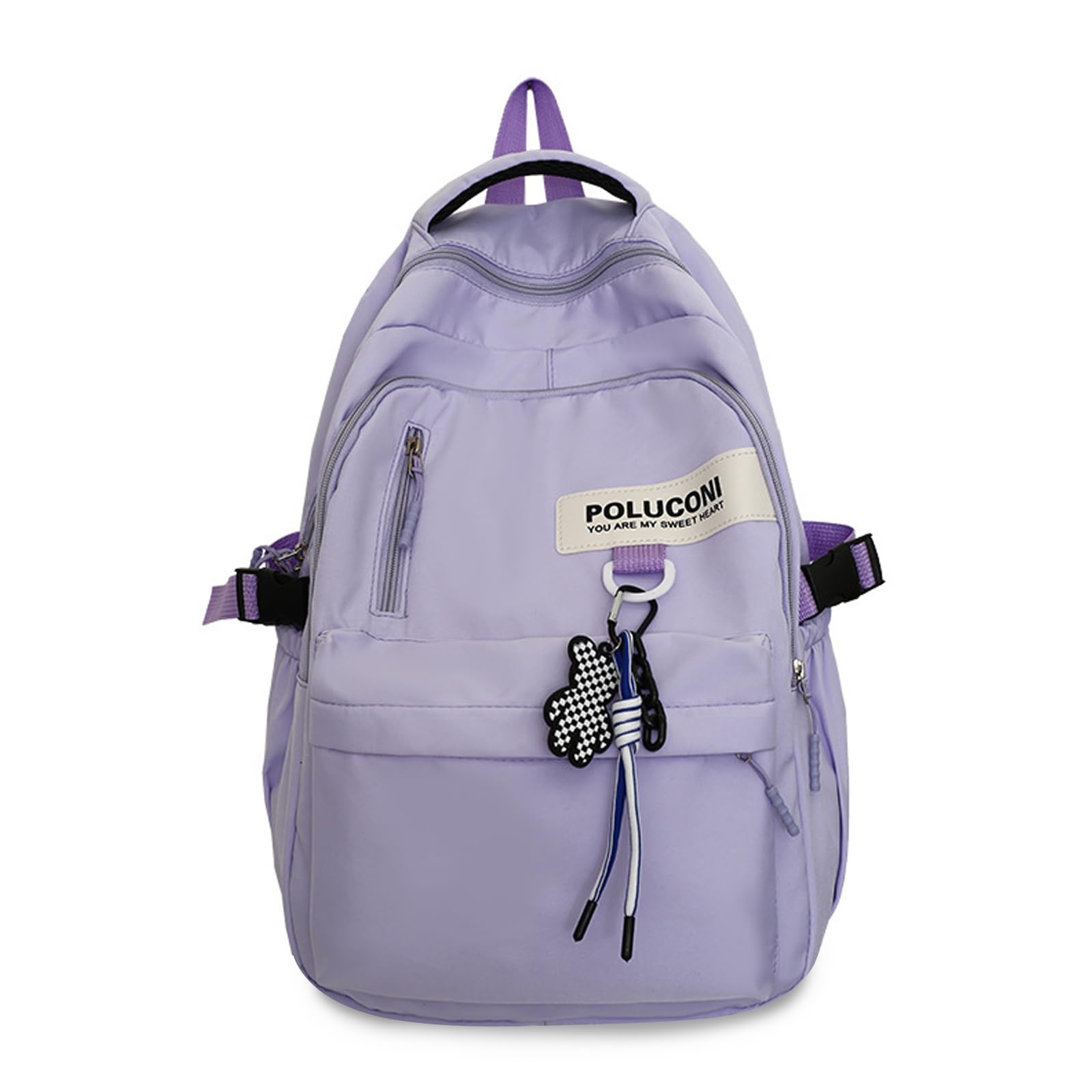 

FANDARE Женский легкий рюкзак большой вместимости, повседневный и популярный для школьников и студентов, унисекс, стильный и милый дизайн с уткой, фиолетовый,