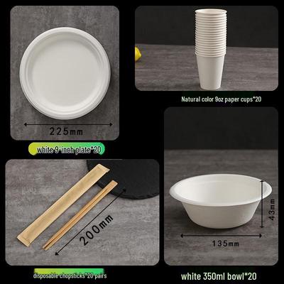 OIMG Degradable Paper Tableware Set
