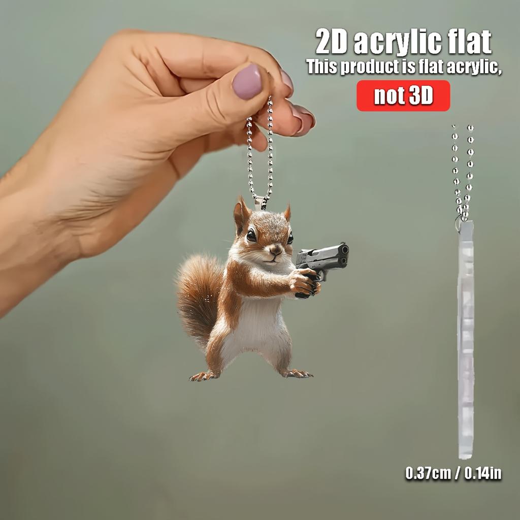 Scoiattolo Divertente 2D con Ciondolo Usato per Decorazione da Appendere in Auto Decorazione Divertente Decorazione per la Casa Accessori per Zaino Portachiavi