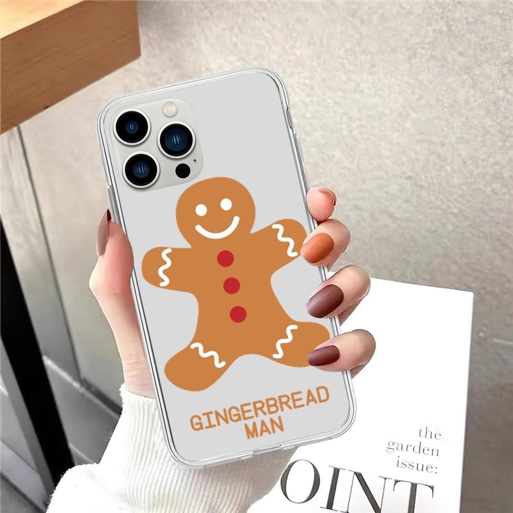 

Милый чехол для телефона с пряничным человечком для iPhone 15 12 Mini 13 14 Pro XS Max X 11pro Max SE XR, прозрачный чехол iPhone11PRO