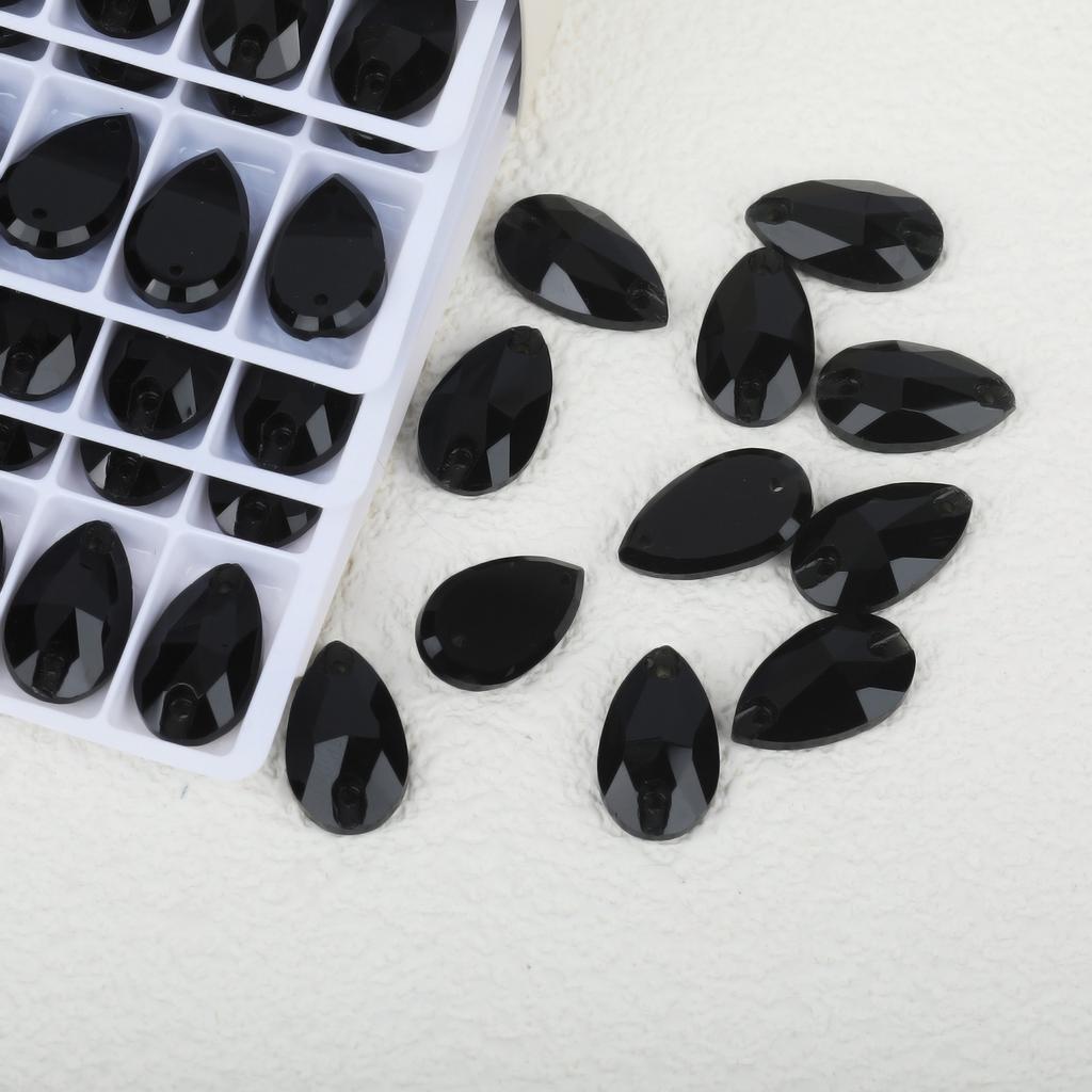 K9 Weichen Glass Boutique Hand-Sewn Drill Flat Bottom Double Hole Water Drop Flat Buckle Ab Special-Shaped Colored Diamond Diy/Double Hole Gem Drill