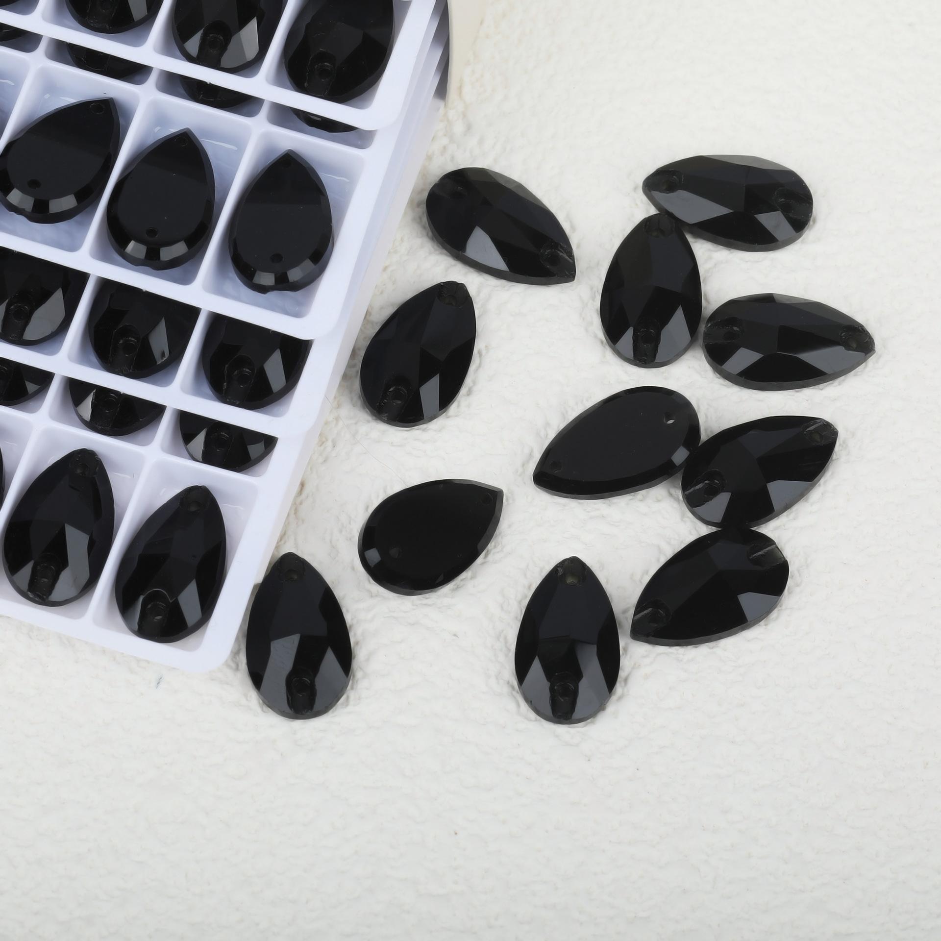 

K9 Weichen Glass Boutique, ручная работа, сверло с плоским дном, двойным отверстием, капля воды, плоская пряжка, цветной бриллиант особой формы, самодельное/двойное отверстие, сверло для драгоценных камней 11 * 18mm 24pcs/bag