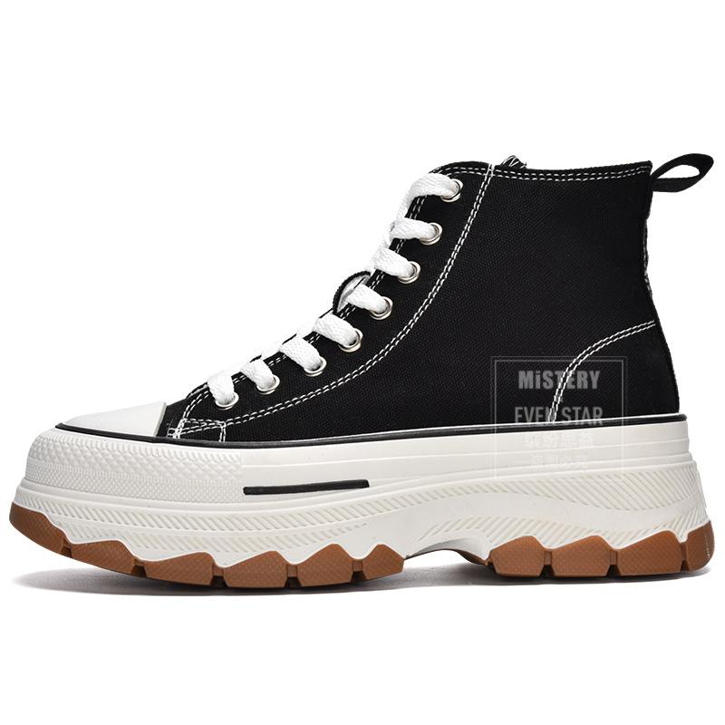 Gorąca sprzedaż wiosna nowe buty płócienne na grubej podeszwie podwyższającej z podeszwą falową 1234