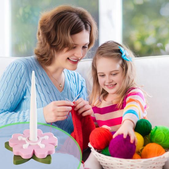 Blomst Garnholder 3D-printet Blomsterformet Base Strikkegarn Nøste Spinner Dispenser Stativ Oppbevaringsorganisator Strikke Hekle Tilbehør