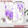 2D FLAT PRINTING 2pcs Curtains (Without Rod) Floral Rose Bouquet Design Holiday Ramadan Printed Curtains Yarn Curtains Gifts Use