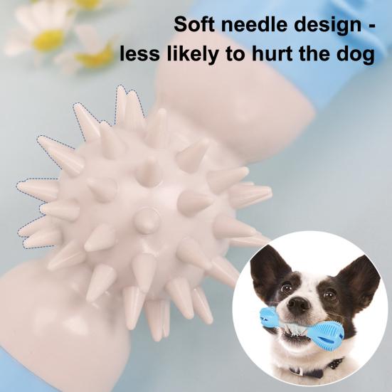 Dog Treat Dispenser Chew Toy Bite Resistant Puppy Food Leakage Feeder Toy Pet Dumbbell Teething Cleaning Interactive Enrichment Toy