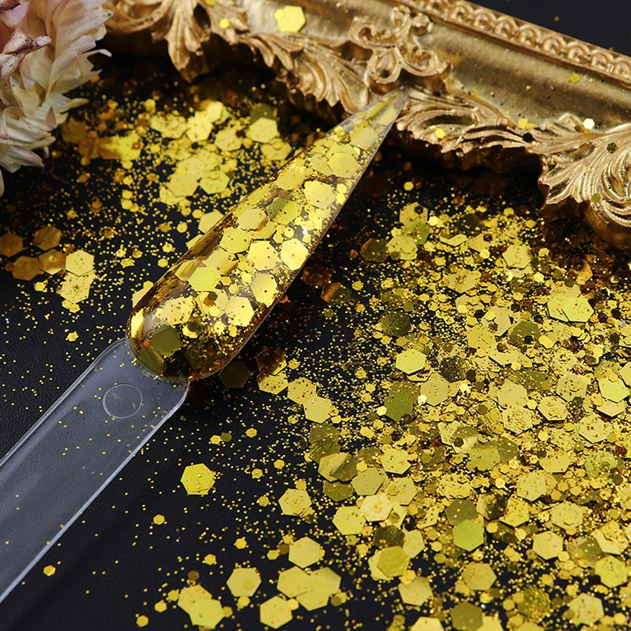 32 Dosen Nailart Glitzerpuder DIY Nagel Flakes Holographisches Pigment Funkelnde Pailletten für Maniküre Dekoration