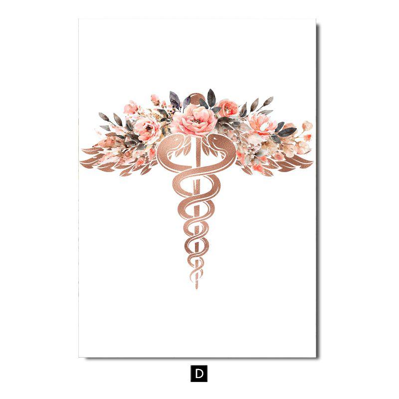 

Скандинавские креативные человеческие органы, сердце, розовый цветок, холст с принтом, постер, настенная художественная декоративная живопись, настенные плакаты с медицинским образованием 30x40cm No Frame