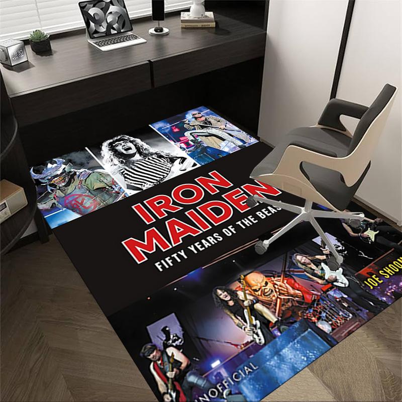 Iron Maiden 50Th Anniversary Carpet For Playroom Bedroom Living Room Sofa Home Decor Kids Game Area Rug Nonslip Floor Mat