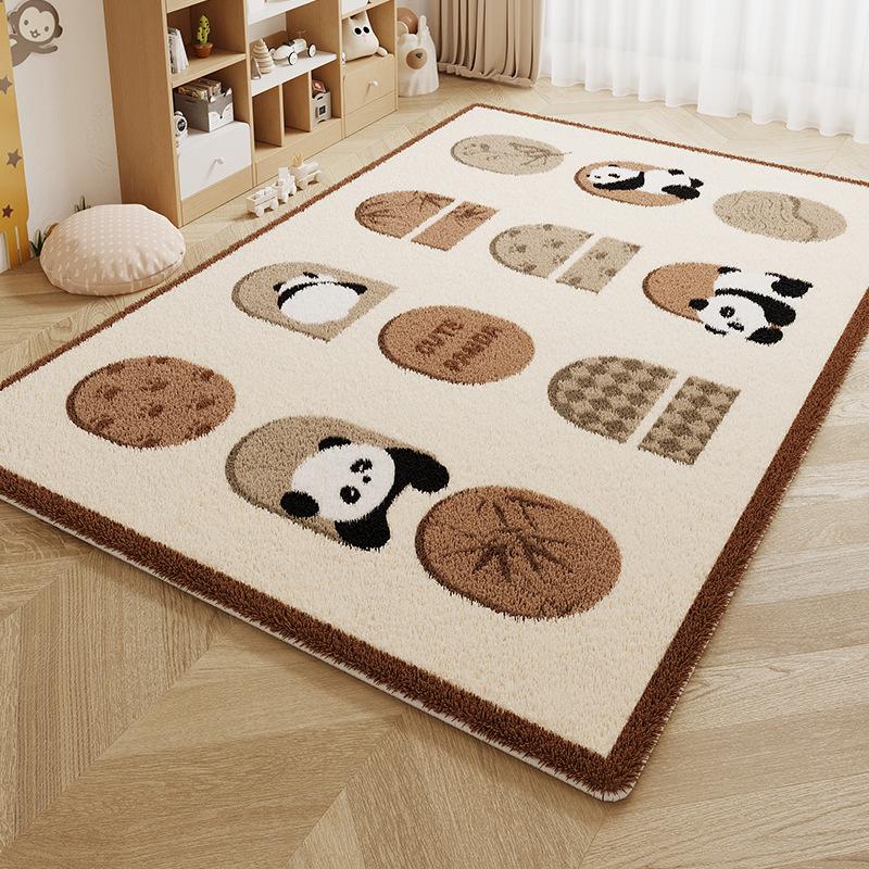 Cartoon Style Luxury Faux Cashmere Children's Floor Mat