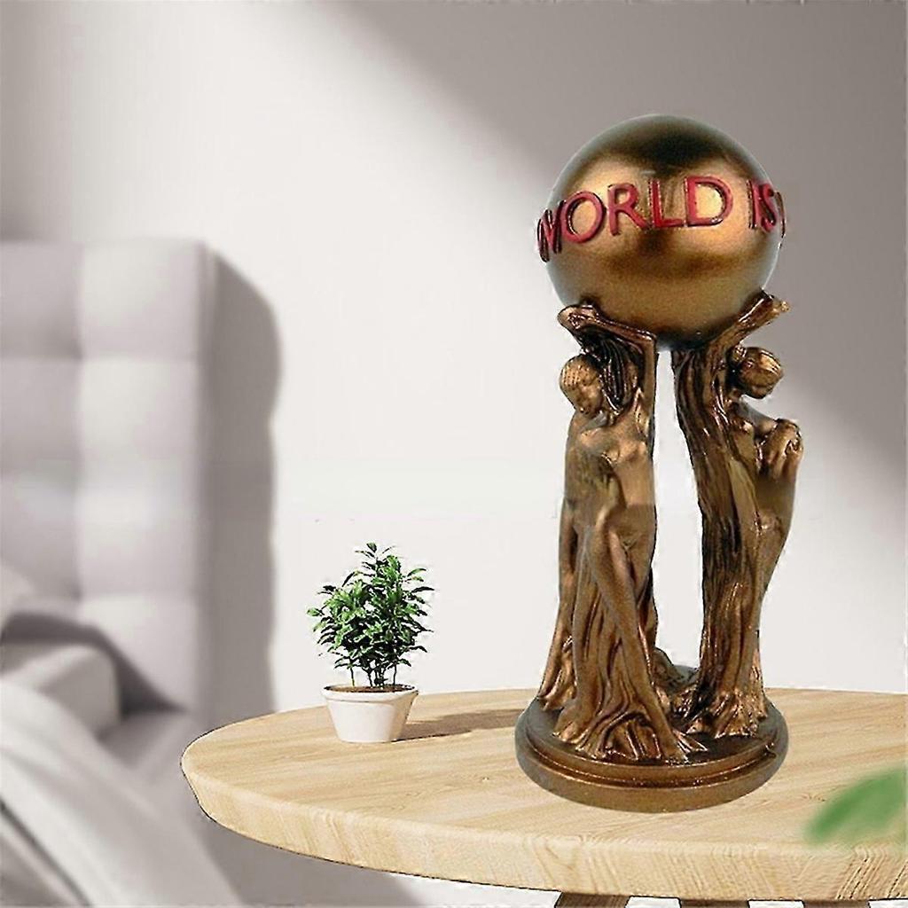 The World is Your Statue Trophy for Office Home Decoration Birthday Graduation Ceremony Resin Statue