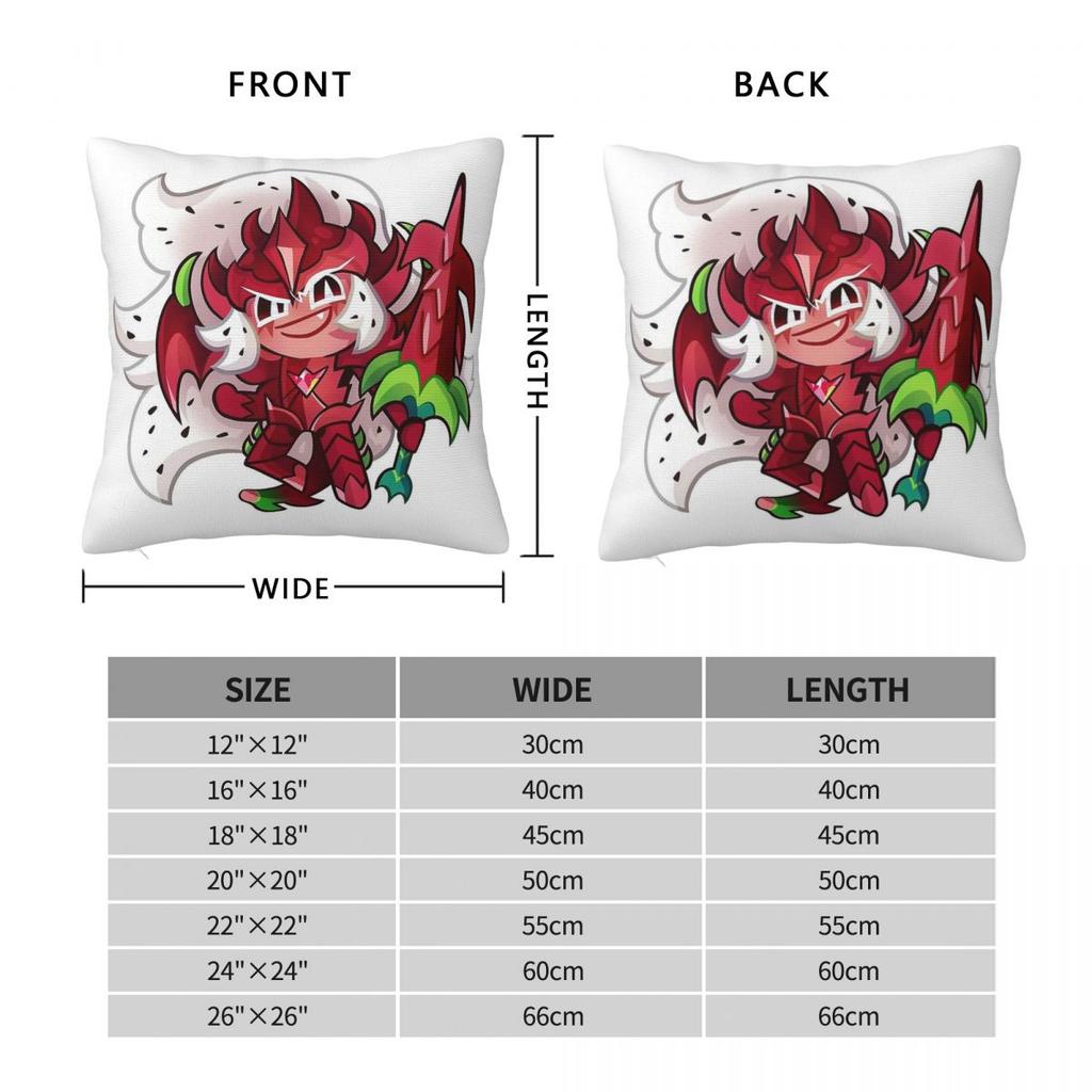 Pitaya Dragon Cookie Run Čtvercový povlak na polštář Polyester Len Samet Vzor Zip Dekorační povlak na polštář Potah na polštář na pohovku