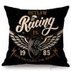 18" Vintage Motorcycle Club Poster Born To Ride Live To Ride Throw Pillow Case Us Funky Style Boy Husband Gift Cushion Cover