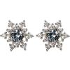 Korean Snowflake Earrings: Sweet Blue & White Diamond Studs for Women