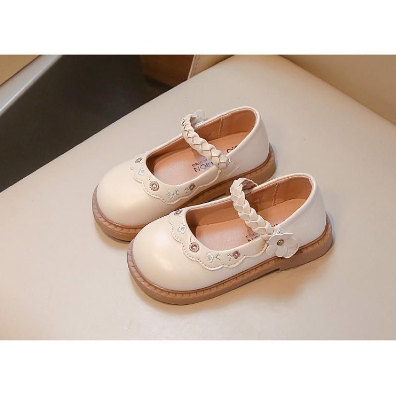 Princess Style Kids Girls Casual Leather Single Shoes For Spring Autumn