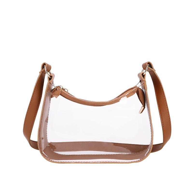 New trendy armpit bag, fashionable transparent bag, shoulder bag, portable women's bag, simple small bag.