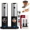 Electric Salt Pepper Grinder Set USB Rechargeable Automatic Spice Mill with LED Light Adjustable Coarseness Kitchen Gadget