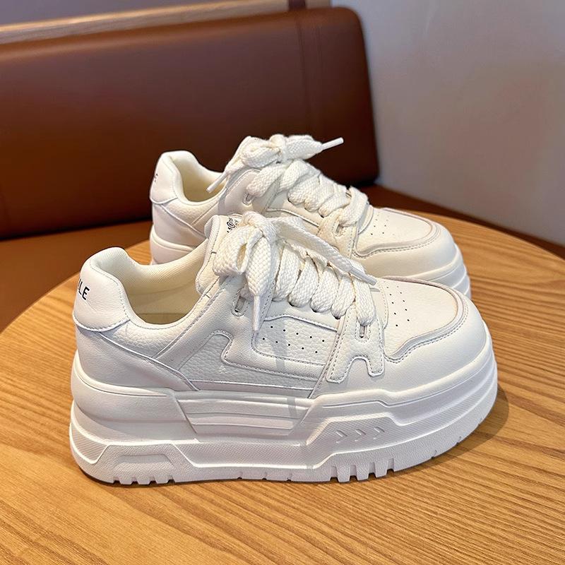 

First layer cowhide~ genuine leather platform white shoes women s 2025 spring new versatile height-increasing women s shoes casual sports shoes 40