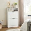 VASAGLE LBC040W01V1 Shoe Cabinet with 2 Compartments for Hallway, Living Room, Bedroom, 60 x 24 x 102 cm, White