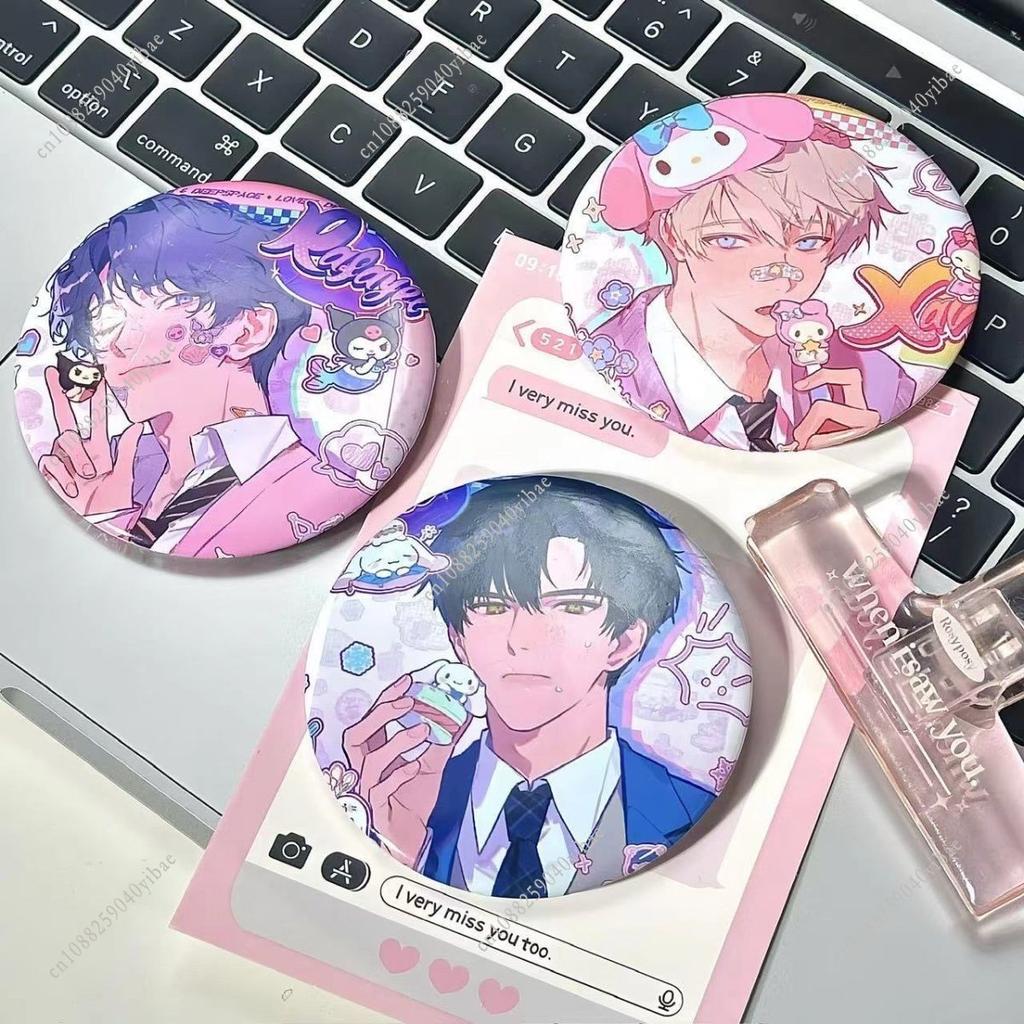 Love and Deepspace 58MM Badge Sylus Rafayel Zayne Xavier Caleb Anime Cosplay Cartoon Emblem Brooch Pin Fans Collection Deco Gift