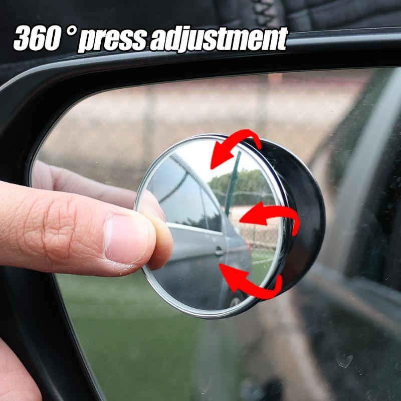 Car Blind Spot Mirror Auto Explosion-proof Edge Reverse Wide Angle 360° Adjustable Small Round Mirror Rearview Mirror Decoration