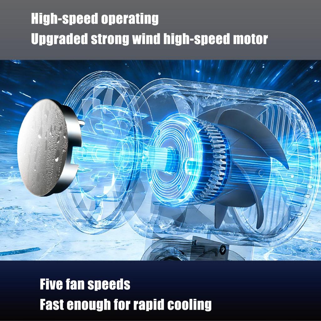 Handheld Fan 5-Speed Foldable Rechargeable Neck Wind Blower Desk Fan For Desk Travel Summer Camping Outdoor Beach Vacation