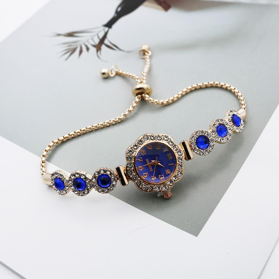 Montre Femme Calcédoine Montre Bracelet Corde à Tirer Réglage Libre Tempérament Luxe Léger Mode Montre à Quartz