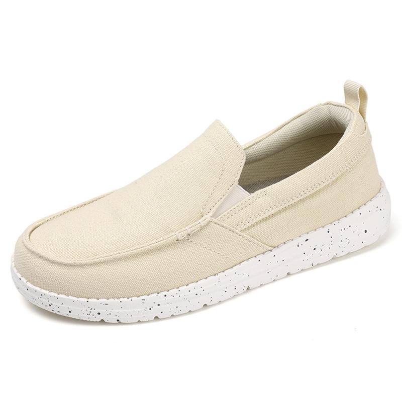 Fashion New Casual Shoes 2024 for Spring Autumn Men Canvas Breathable Large Size Casual Shoes Anti Slip Shoes Solid Color E Flat