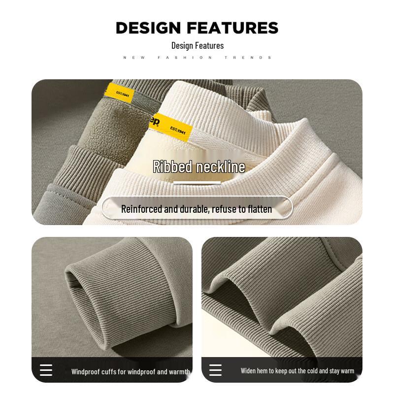 Jeep Men's Winter Heavyweight Fleece Crewneck Sweatshirt