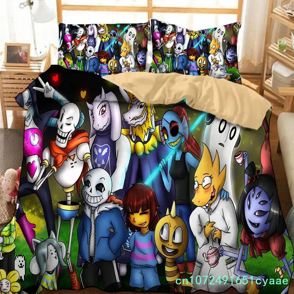 Game Undertale Sans  3D Printed Duvet Case Pillowcase Bedding Set Twin Full Queen King Size For Kids Bedroom