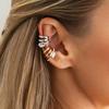 Girls Ear Clip, Multi-Layered Diamond Encrusted Elastic Clip-On, Comfortable Non-Pierced Jewelry for Parties And Daily Wear