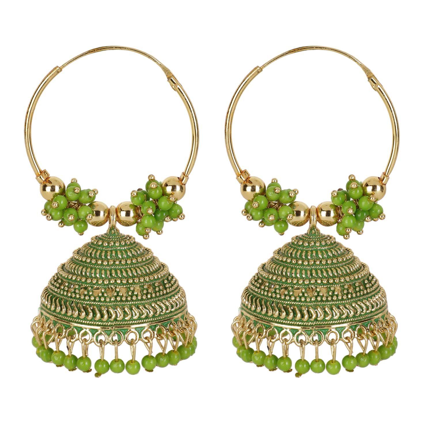 

Latest Stylish Traditional Hoop Jhumki Earrings for Women & Girls