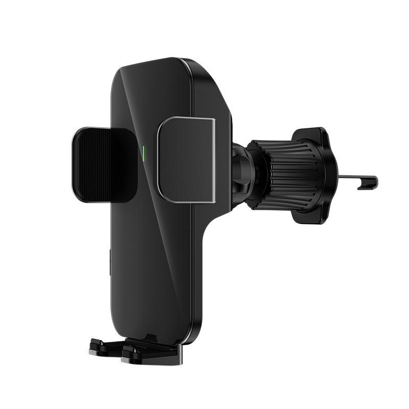 

New Solar Power Car Phone Holder Automatic Clamping Wireless Charging Electric Induction Auto Dashboard Mount Car Accessories A-Black