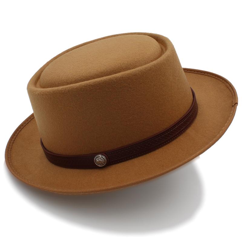 

vintage porkpie hats for men solid black fedora hats simple pork pie hat gentleman fashion sombrero hombre chapeu masculino show M56-58