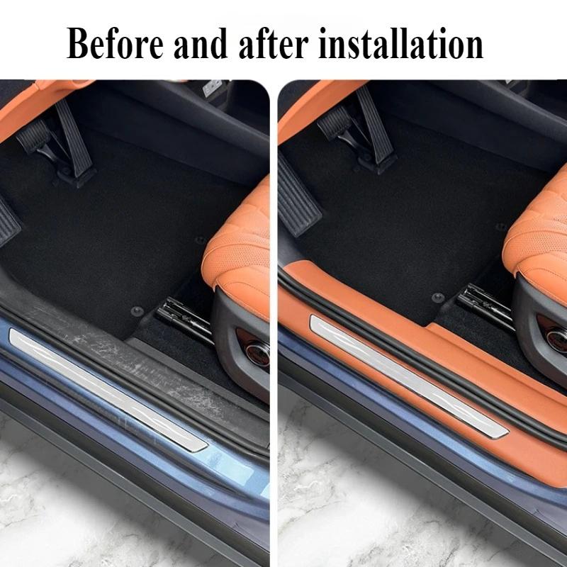 For BYD Sealion 07 Ev Threshold Strip Leather Threshold Kick Pad Welcome Pedal Protection Decoration Modification Accessories