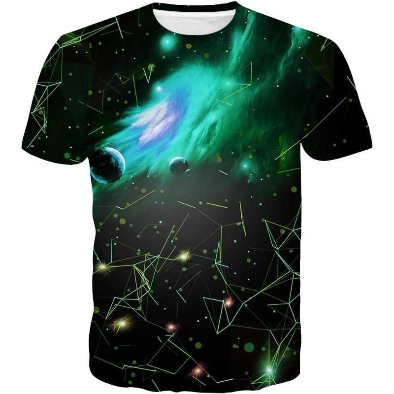 T-shirt Estiva da Uomo in Poliestere 3D Asciugatura Rapida Traspirante Manica Corta T-shirt Casual Colore Tie Dye T-shirt Estiva